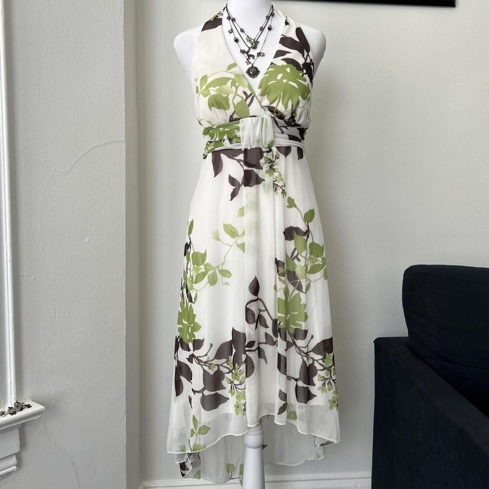 speechless leaf print halter dress
